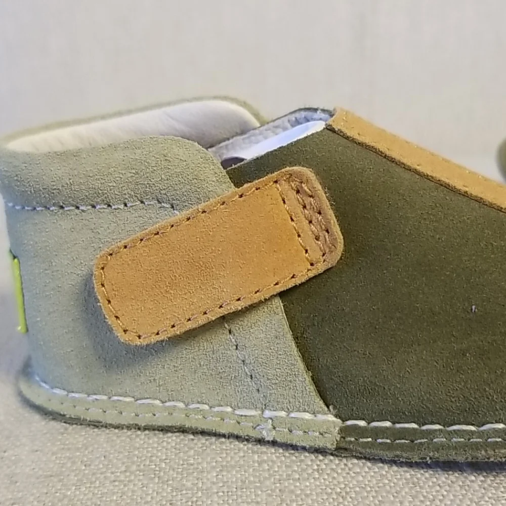 Pipit Stripe Suede Toddler Shoes in Olive/Tan